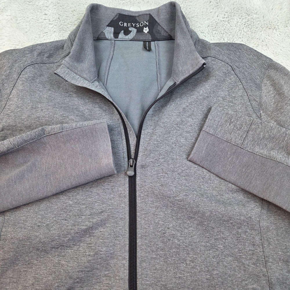 Greyson Sequoia Full Zip Jacket Mens Sz M Performance Mock Neck Heather Gray
